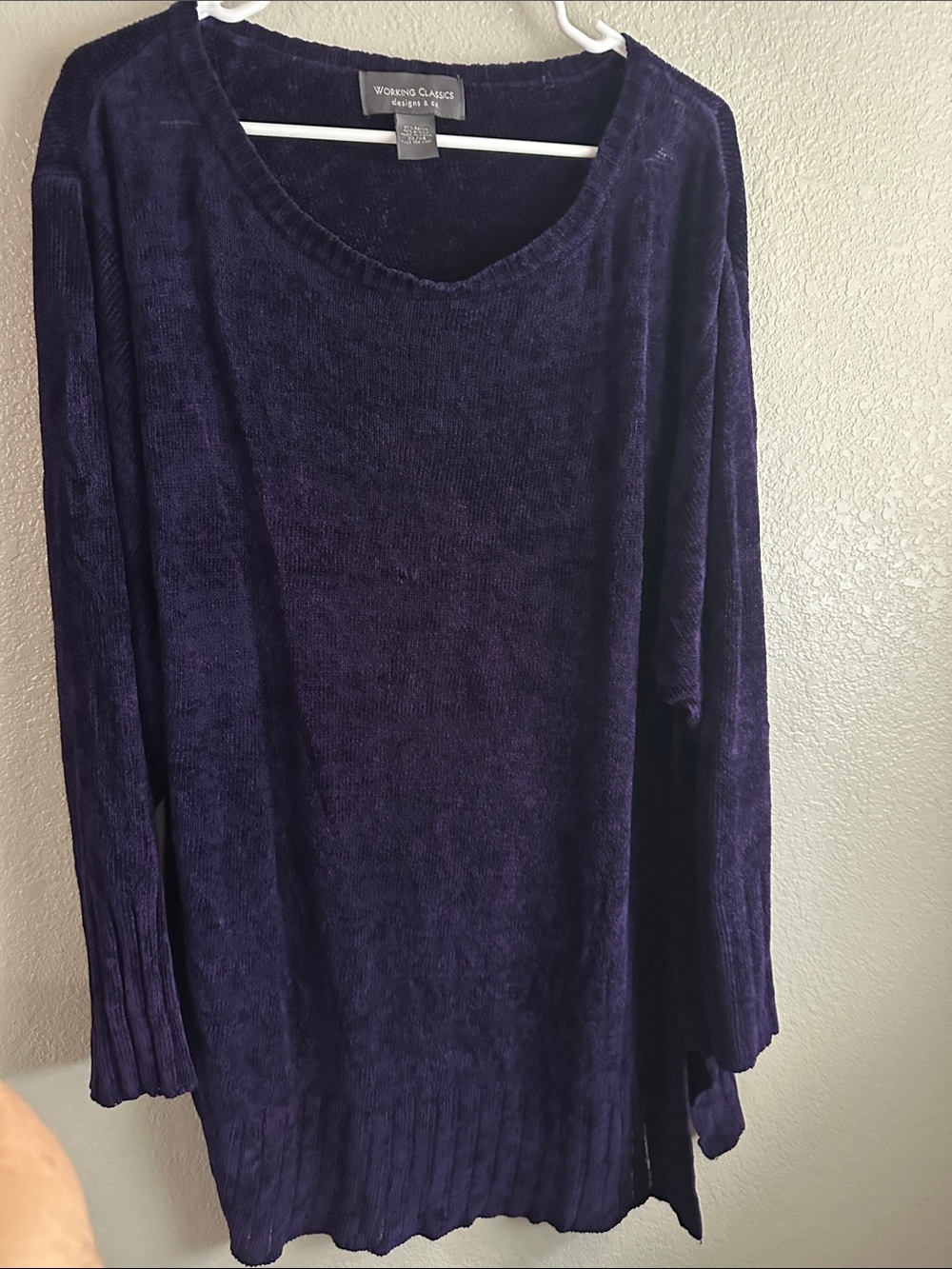 Women's Scoop Neck Chenille Sweater in Deep Purple